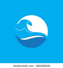 Water wave icon vector illustration design logo