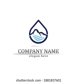 Water wave icon vector illustration design logo