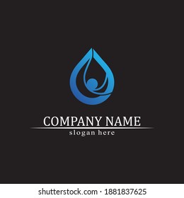 Logo de diseño de ilustraciones de vectores de ondas de agua