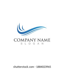 Logo de diseño de ilustraciones de vectores de ondas de agua