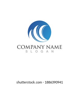 Water wave icon vector illustration design logo