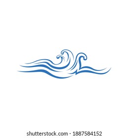 Water wave icon vector illustration design logo