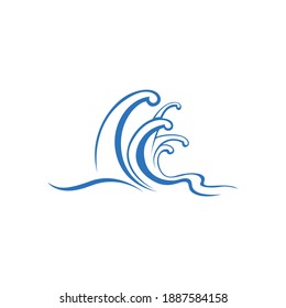 Water wave icon vector illustration design logo