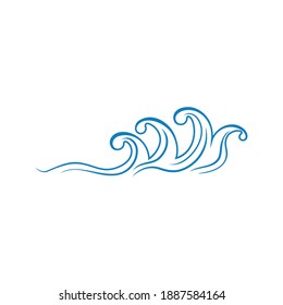 Water wave icon vector illustration design logo