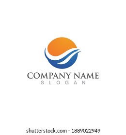 Water wave icon vector illustration design logo