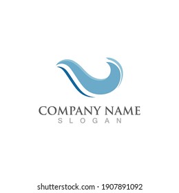 Water wave icon vector illustration design logo