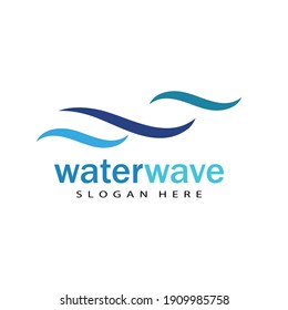 Water wave icon vector illustration design logo