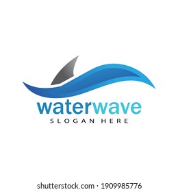 Logo de diseño de ilustraciones de vectores de ondas de agua