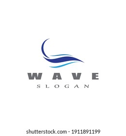 Logo de diseño de ilustraciones de vectores de ondas de agua