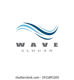 Logo de diseño de ilustraciones de vectores de ondas de agua