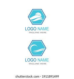 Water wave icon vector illustration design logo