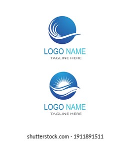 Logo de diseño de ilustraciones de vectores de ondas de agua
