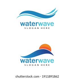 Water wave icon vector illustration design logo