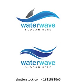 Water wave icon vector illustration design logo