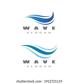 Logo de diseño de ilustraciones de vectores de ondas de agua