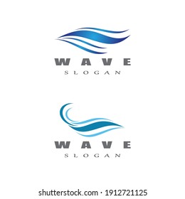 Water wave icon vector illustration design logo