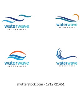 Water wave icon vector illustration design logo
