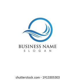Logo de diseño de ilustraciones de vectores de ondas de agua
