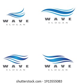 Water wave icon vector illustration design logo