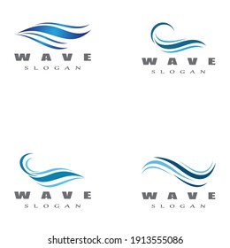 Logo de diseño de ilustraciones de vectores de ondas de agua