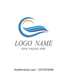 Water wave icon vector illustration design logo