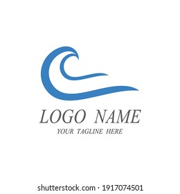 Logo de diseño de ilustraciones de vectores de ondas de agua