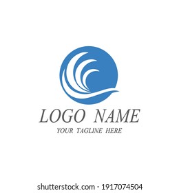 Logo de diseño de ilustraciones de vectores de ondas de agua