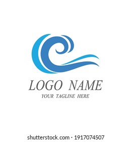 Water wave icon vector illustration design logo
