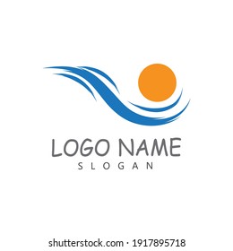 Water wave icon vector illustration design logo