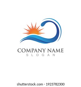 Water wave icon vector illustration design logo