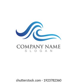 Water wave icon vector illustration design logo