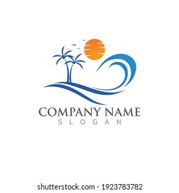 Water wave icon vector illustration design logo
