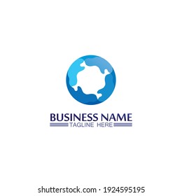 Water wave icon vector illustration design logo
