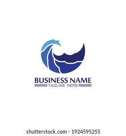 Water wave icon vector illustration design logo