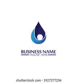 Wasserwelle-Symbol, Vektorgrafik-Design Logo blaue Welle Design abstrakt und Wassertropfen
