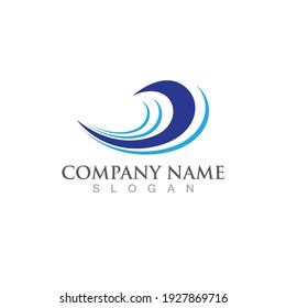 Logo de diseño de ilustraciones de vectores de ondas de agua