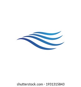 Logo de diseño de ilustraciones de vectores de ondas de agua