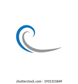 Water wave icon vector illustration design logo