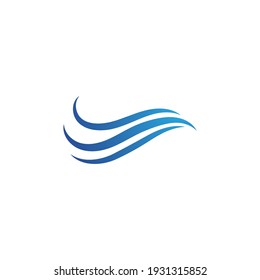 Water wave icon vector illustration design logo