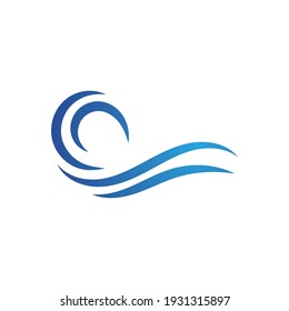 Logo de diseño de ilustraciones de vectores de ondas de agua