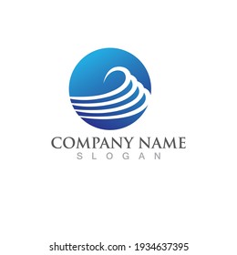 Water wave icon vector illustration design logo