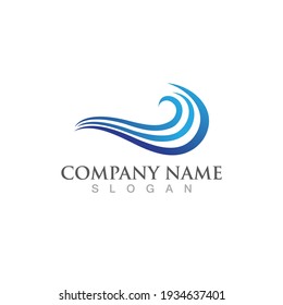 Water wave icon vector illustration design logo