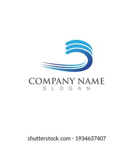Logo de diseño de ilustraciones de vectores de ondas de agua