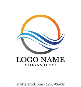 Logo de diseño de ilustraciones de vectores de ondas de agua