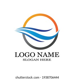 Water wave icon vector illustration design logo