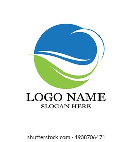 Water wave icon vector illustration design logo