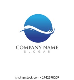 Water wave icon vector illustration design logo