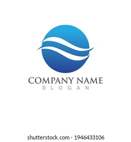 Logo de diseño de ilustraciones de vectores de ondas de agua