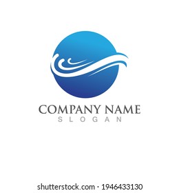 Water wave icon vector illustration design logo