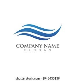 Water wave icon vector illustration design logo